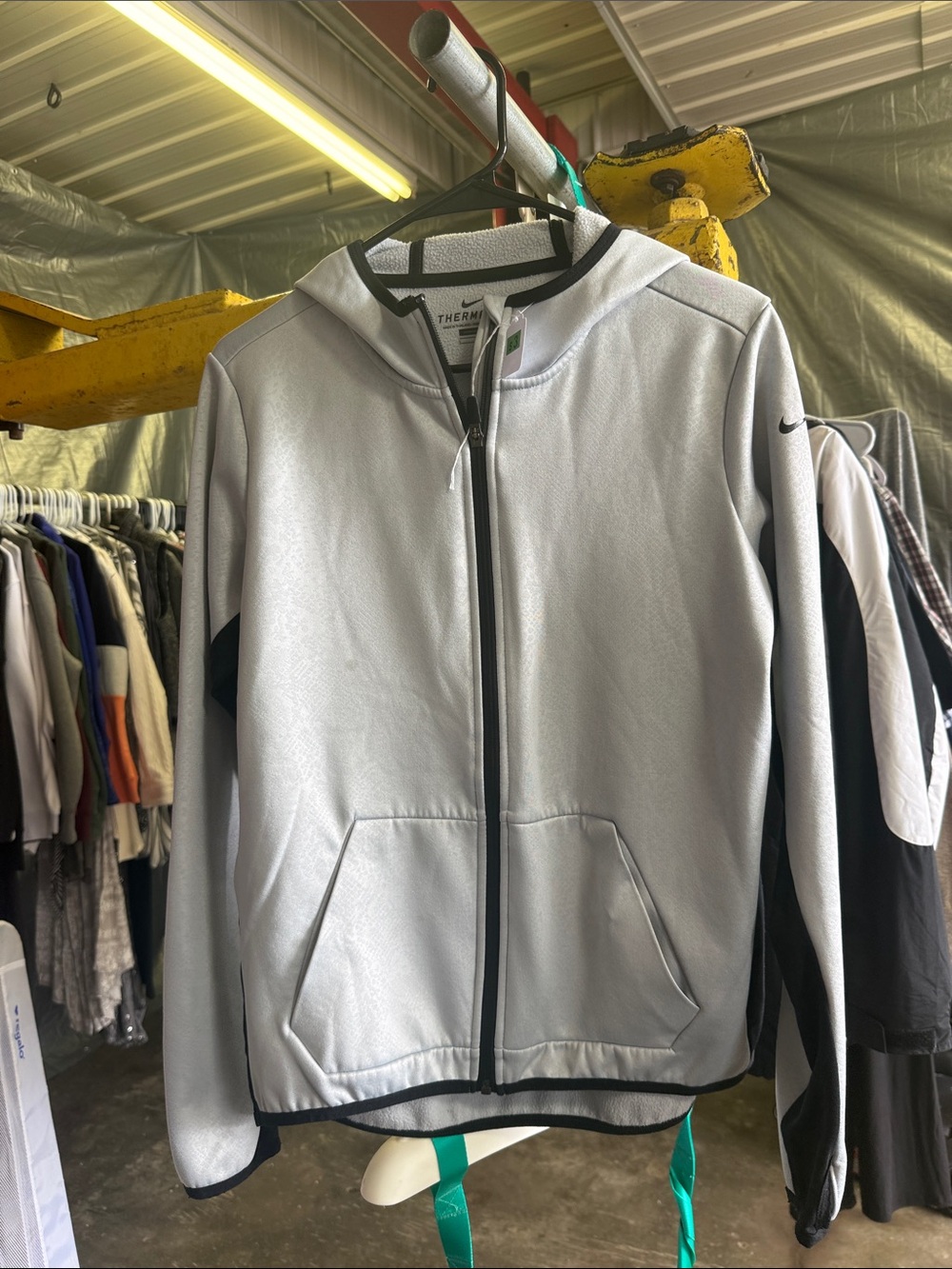 Nike women’s Light Gray and Black Full-Zip Performance Jacket